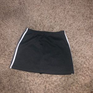 DARK GREY/GRAY Mini Skirt w/ White Stripes